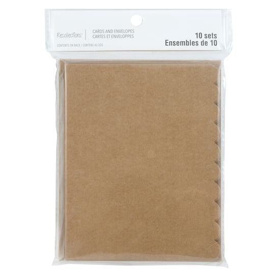 12 Packs: 10 ct. (120 total) 4.25" x 5.5" Kraft Scalloped Folded Cards & Envelopes by Recollections™